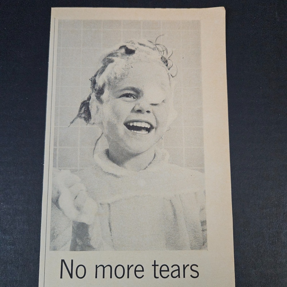1957 Johnson's Baby Shampoo Vintage Print Ad No‎ More Tears Silky Soft Hair Kids